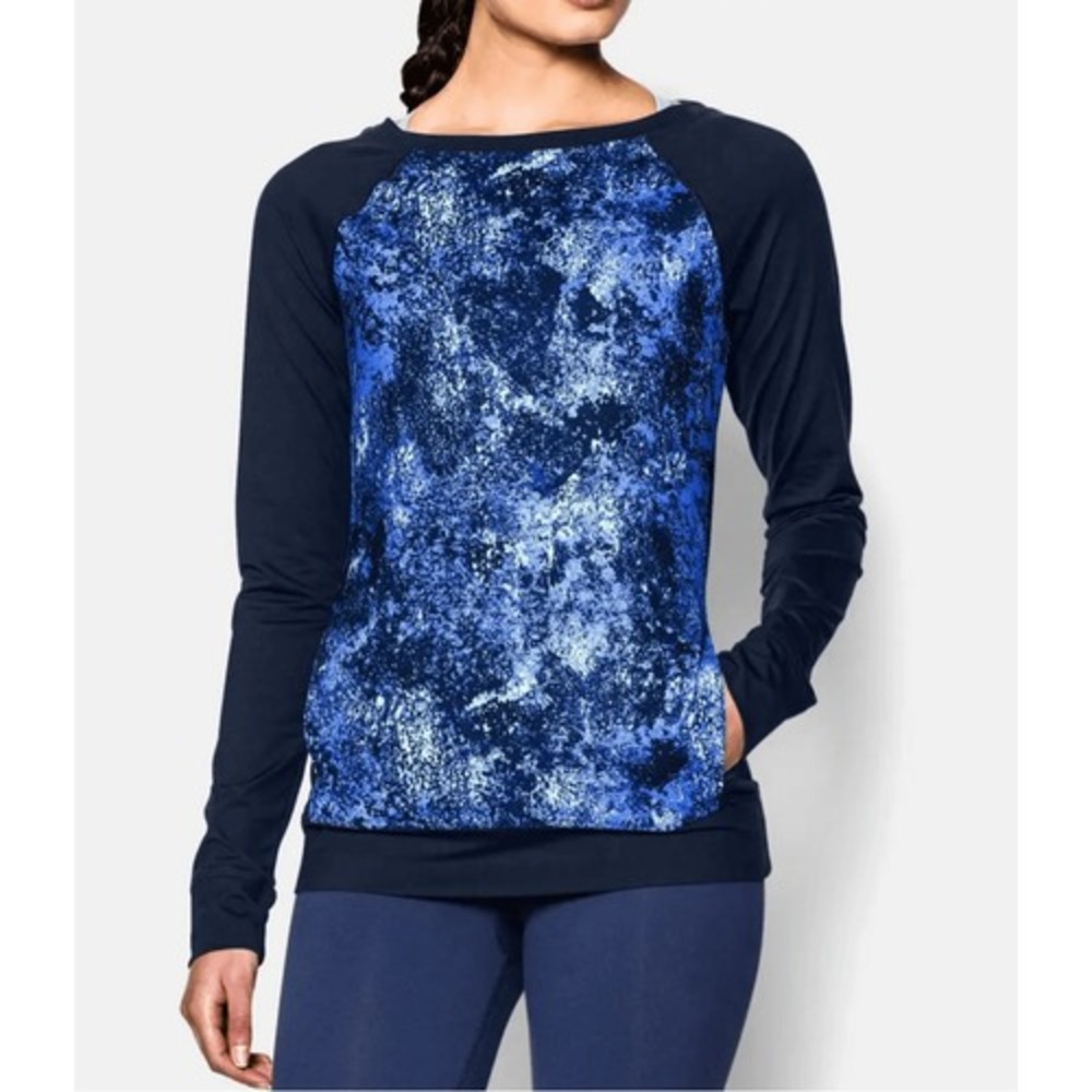 Under Armour UA StudioLux Take-A-Chance‎ Crew Blue Long Sleeve Top Women's M